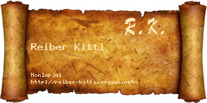 Reiber Kitti névjegykártya